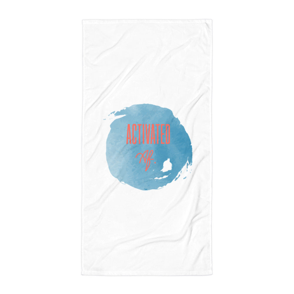 Activated AF. Beach Towel - Wavey White